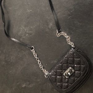 Guess Quilted Black Mini Crossbody Handbag - New